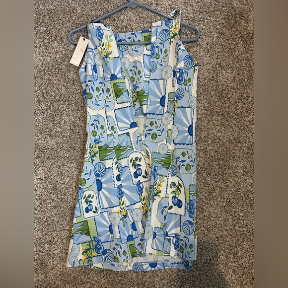 Francesca's Collections Blue and Green Patterned Dress - Picture 2 of 3